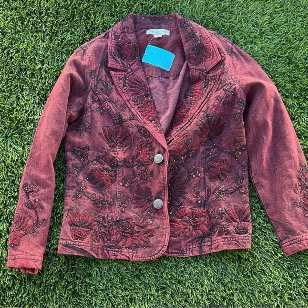 Cold Water Creek Embroidered Red Women's Jacket